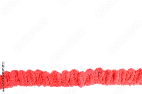 Thread with loops for hand knitting isolated on a white background