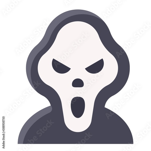 Masked murderer avatar, Halloween costume vector icon