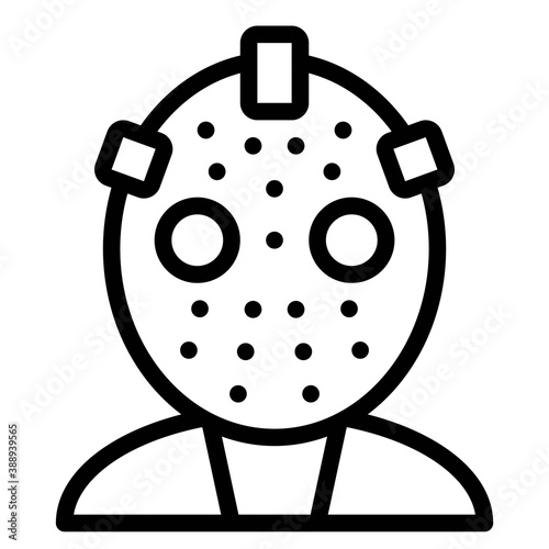 Masked murderer avatar, Halloween costume vector icon