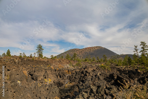 Special lava landscape of lava flow in Sunset Crater Volcano