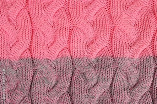 Knitted wool fabric with braids
