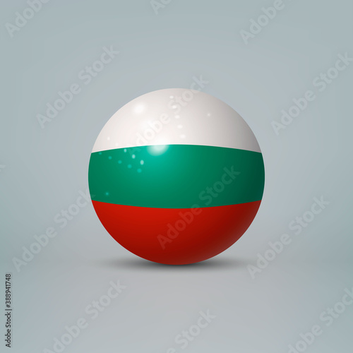 3d realistic glossy plastic ball or sphere with flag of Bulgaria