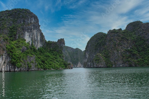 Around the thousand islands of Halong Bay in Vietnam