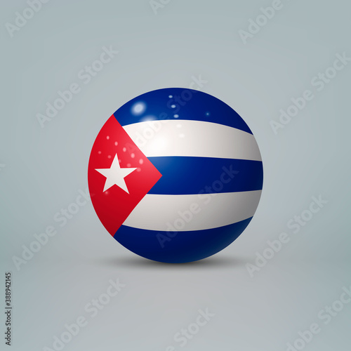 3d realistic glossy plastic ball or sphere with flag of Cuba