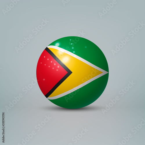 Free Download 3d realistic glossy plastic ball or sphere with flag of Guyana - GFXLoad