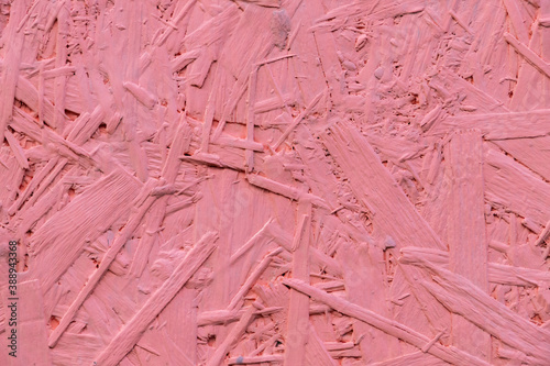 Pink oriented strand board also known as OSB