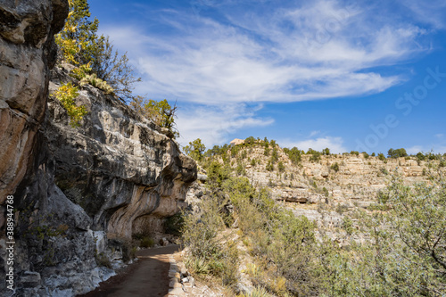 Sunny view of the Walnut Canyon National Monument