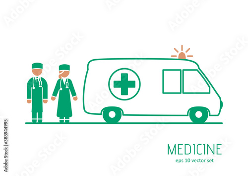 Medicines - tablets, vaccines, capsules - vector set.