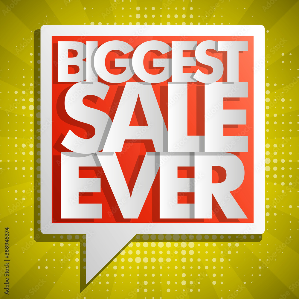 Biggest Sale Ever red balloons in pop-art style. Illustration background Biggest Sale Ever red balloons in pop-art style. Illustration background