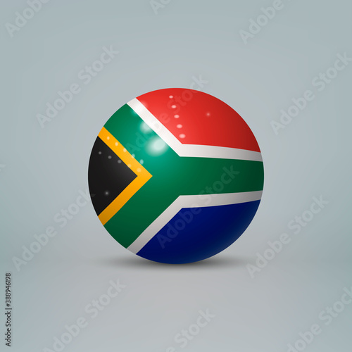 Free Download 3d realistic glossy plastic ball or sphere with flag of South Africa - GFXLoad