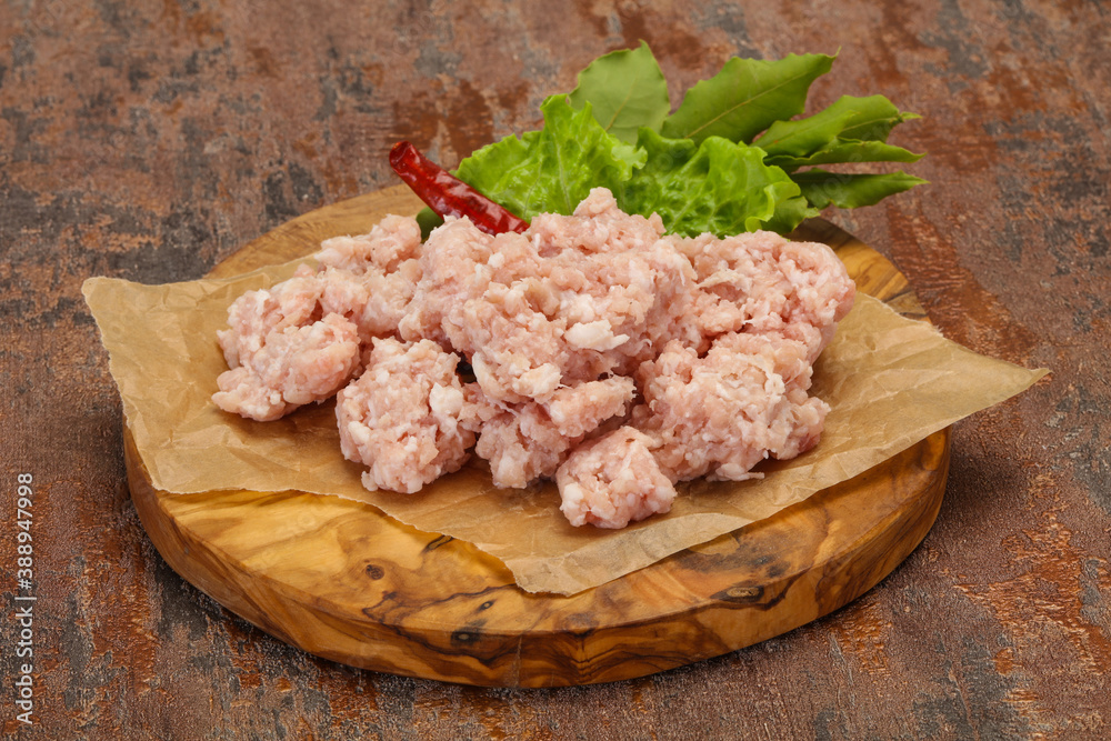 Homemade pork minced meat for cooking