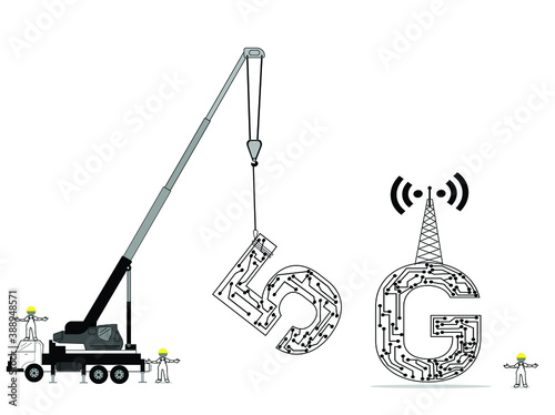 Crane configuration Isolated from white background