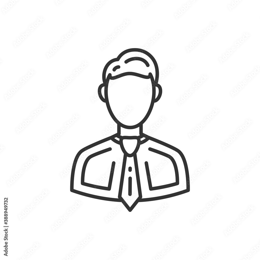 User vector icon of man in business suit. Vector black icon. User vector icon of man in business suit. Vector black icon.