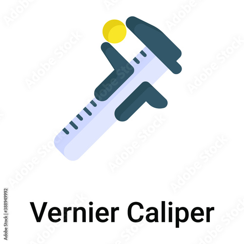 vernier caliper flat vector icon