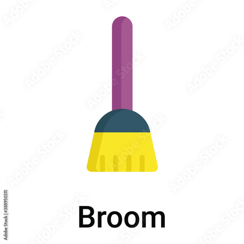 broom flat vector icon