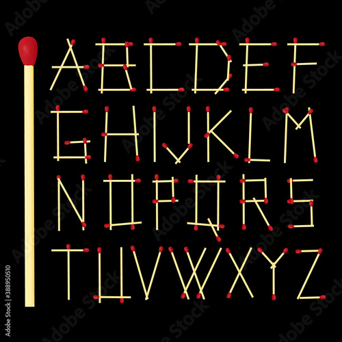 Safety Match Alphabet - Vector Design