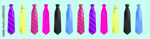 set of ties cartoon icon design template with various models. vector illustration isolated on blue background