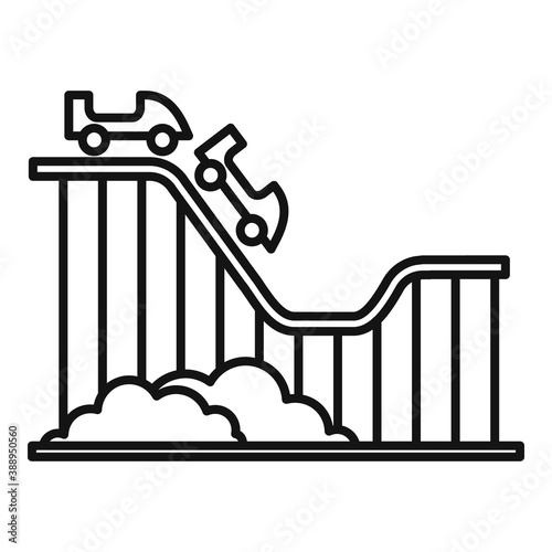 Roller coaster kids icon. Outline roller coaster kids vector icon for web design isolated on white background