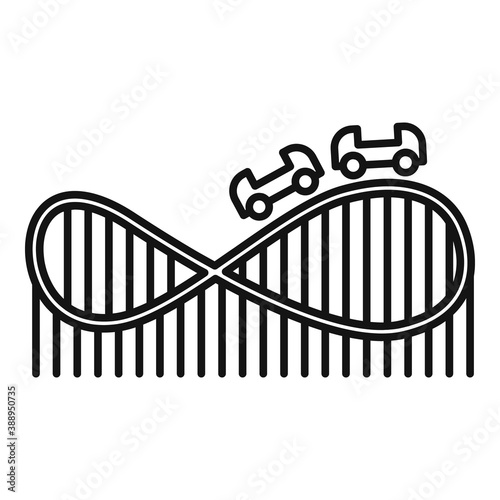 Speed roller coaster icon. Outline speed roller coaster vector icon for web design isolated on white background