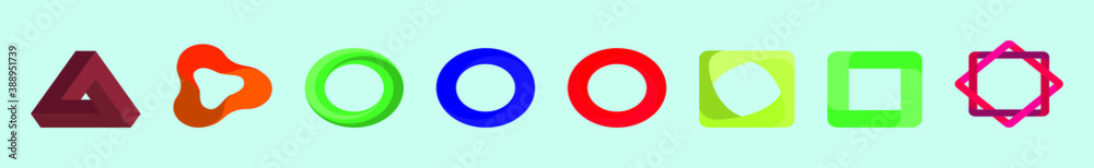 set of loop logos cartoon icon design template with various models. vector illustration isolated on blue background set of loop logos cartoon icon design template with various models. vector illustration isolated on blue background