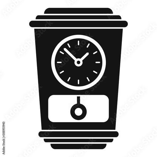 Alarm pendulum clock icon. Simple illustration of alarm pendulum clock vector icon for web design isolated on white background
