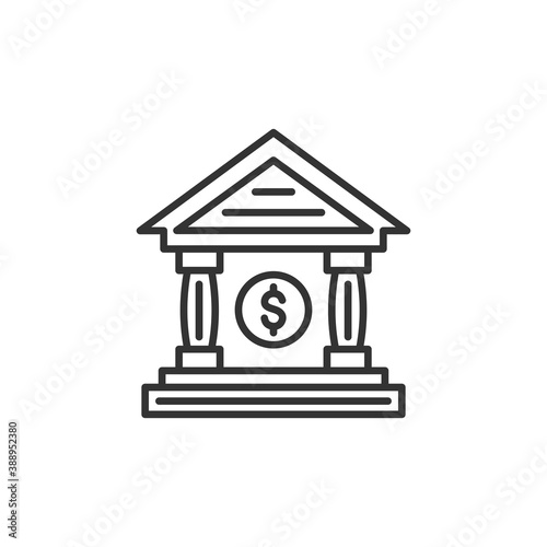 Building university black icon, concept illustration. Vector black icon.