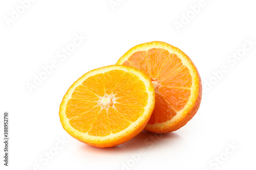 Ripe sweet mandarin isolated on white background