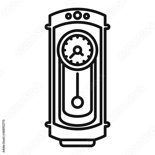 Pendulum clock icon. Outline pendulum clock vector icon for web design isolated on white background