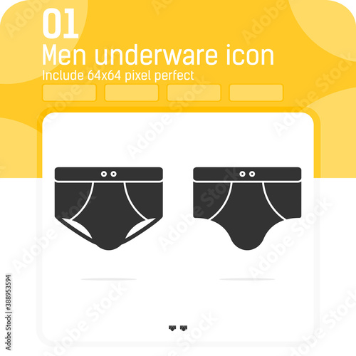 Men underware premiun icon with glyph style isolated on white background. Sign symbol vector illustration male underware solid design icon for web design, ui, ux, briefs sign, graphics and pattern
