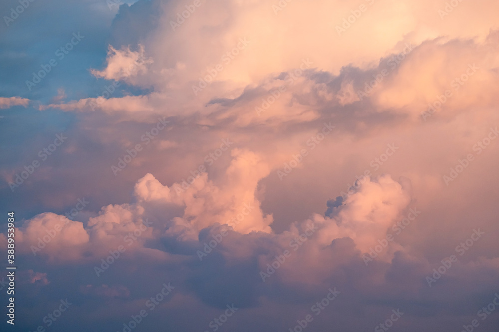 Blue sky with white clouds background.