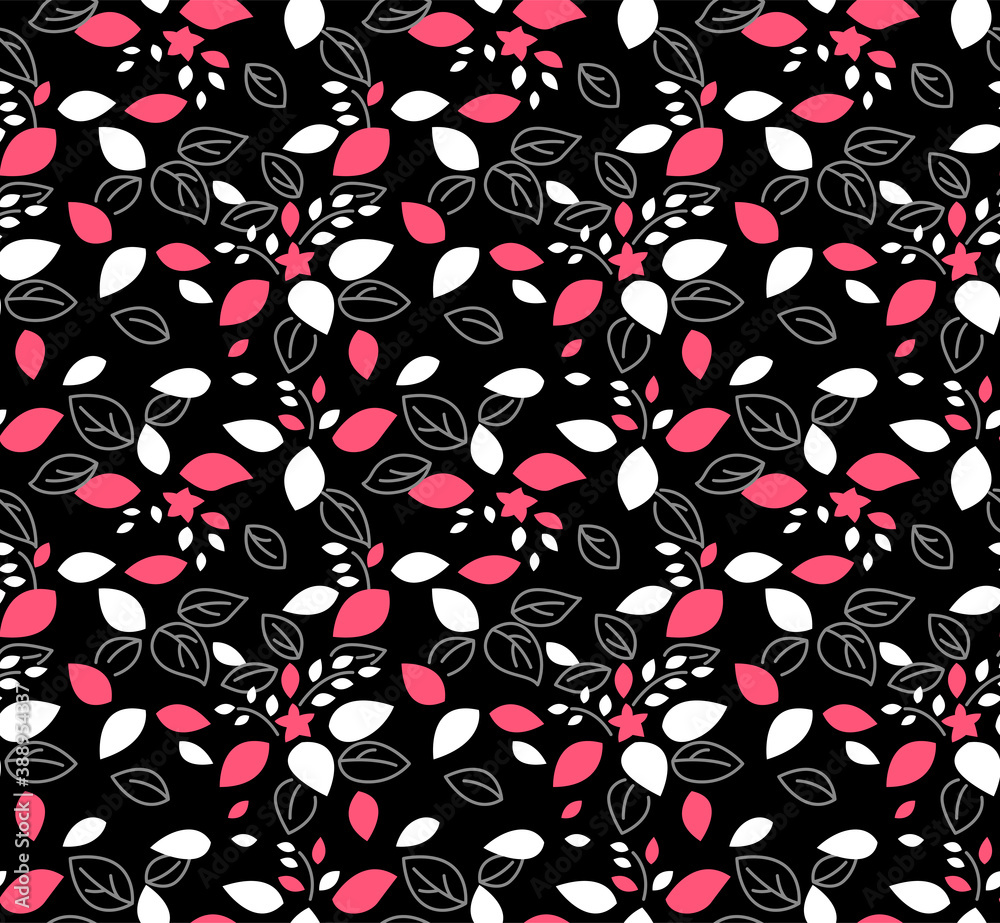 Japanese Flower Leaf Vector Seamless Pattern Japanese Flower Leaf Vector Seamless Pattern