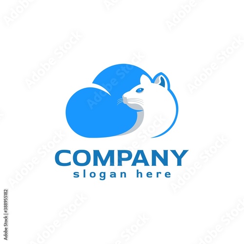 Meerkat Cloud Logo Template Isolated on white Background, Vector Illustration EPS10. Technology, Web, Data, Company.