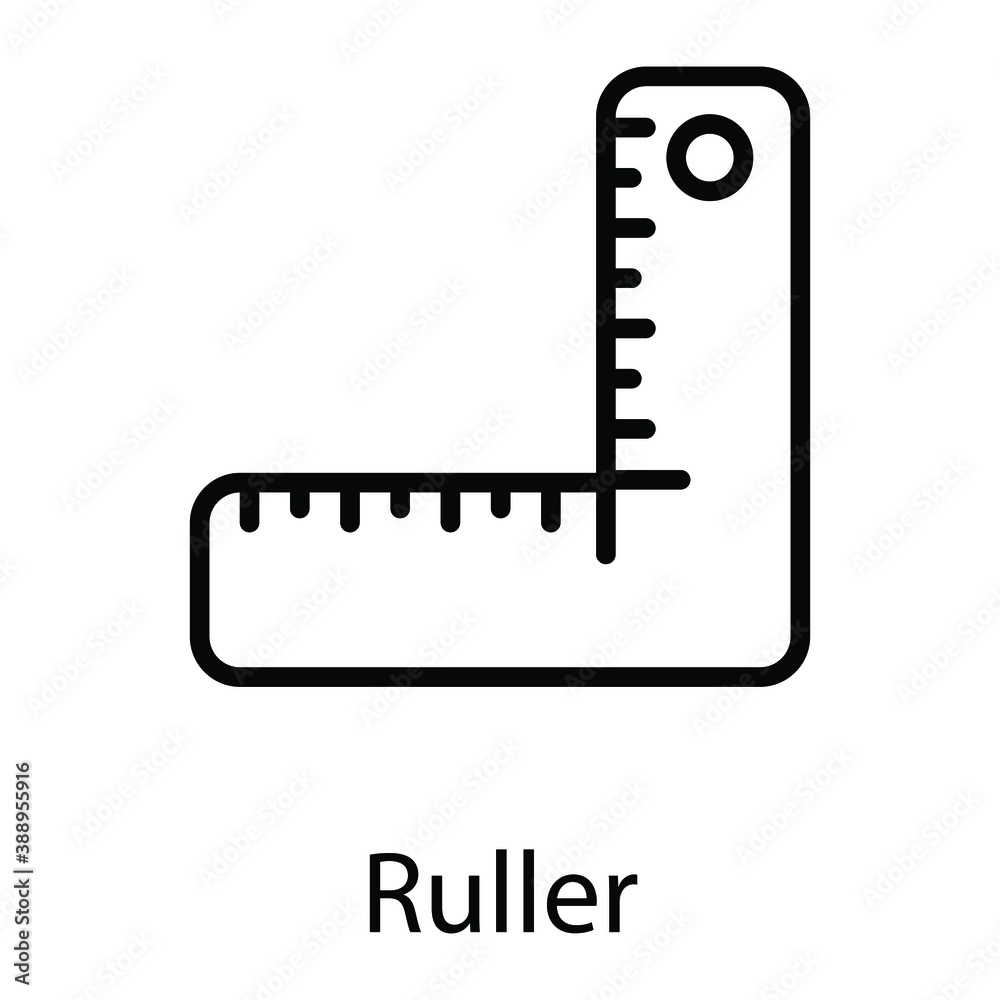 square ruler vector line icon