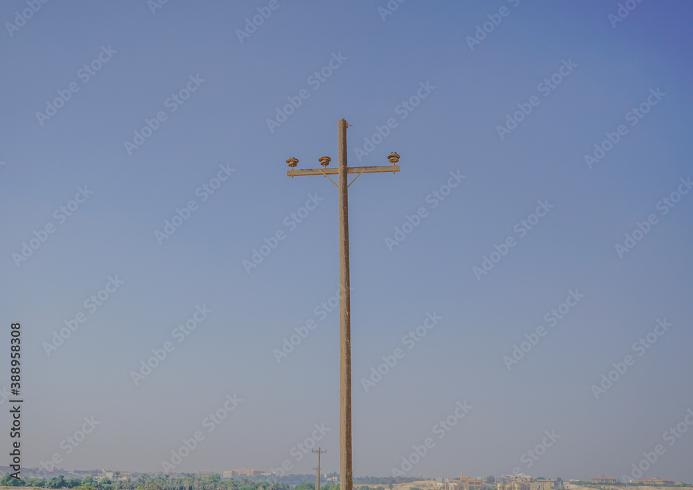 old wooden electric post with out electric line