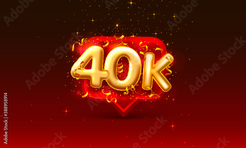 Thank you followers peoples, 40k online social group, happy banner celebrate, Vector