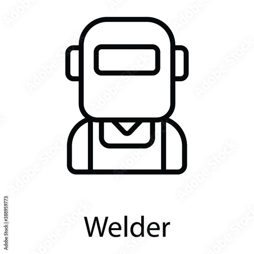 welder line vector icon
