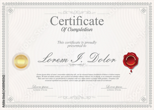 Certificate or diploma  retro vintage template