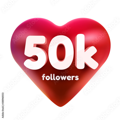 Followers thank you. Red heart for Social Network friends, followers, Web user Thank you celebrate of subscribers or followers and likes.