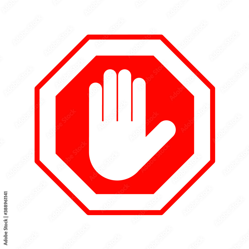 Vector flat style illustration of access denied - blocked concept red sign isolated on white background Vector flat style illustration of access denied - blocked concept red sign isolated on white background