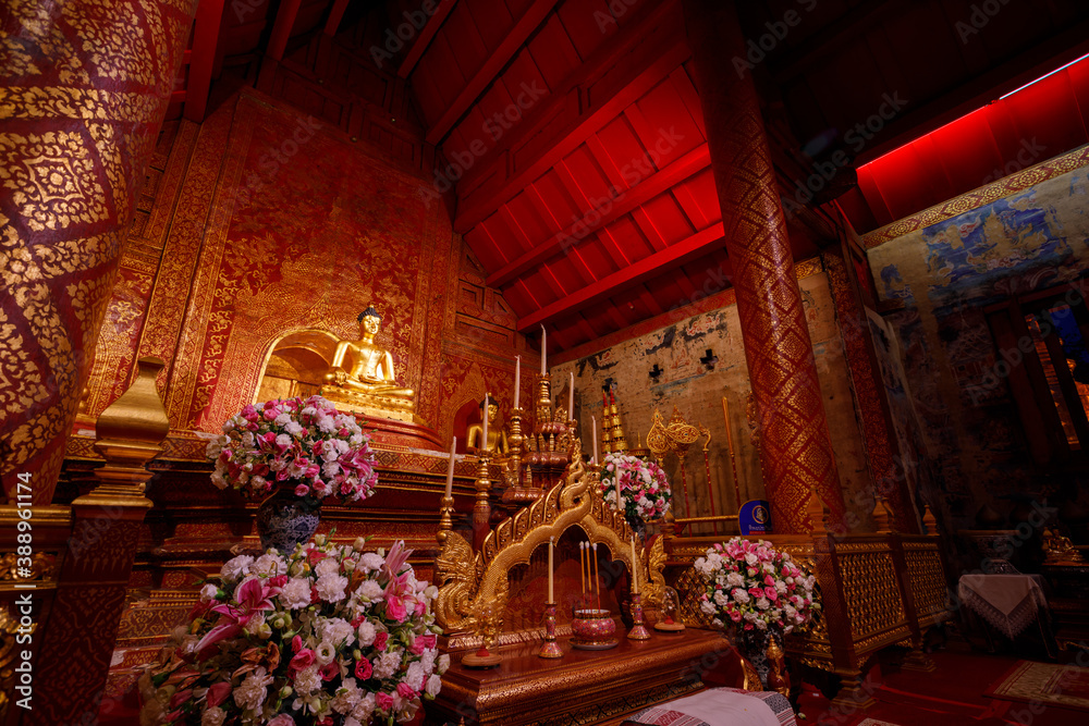 Fototapeta premium The Wat Phra Sing Temple located in Chiang Mai Province ,Thailand