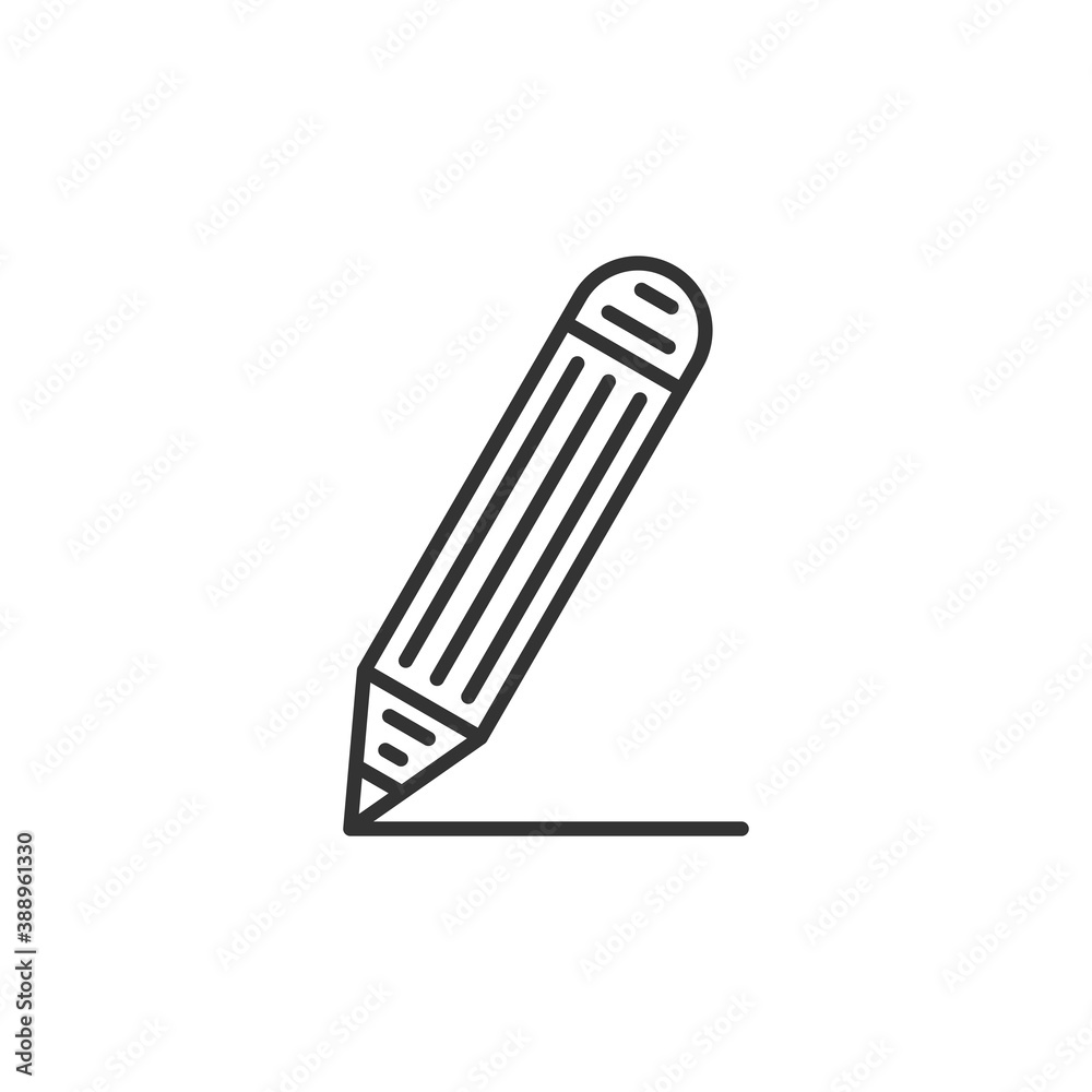 Pencil flat icon. Single high quality outline symbol. Vector black icon. Pencil flat icon. Single high quality outline symbol. Vector black icon.