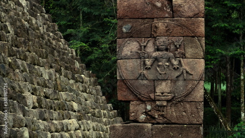 beautiful relief at sukuh tample in mount lawu, central java. sukuh tample is a hindu tample.