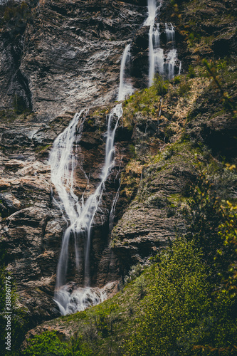 The Pisse waterfall in the Freissinieres valley - La Cascade de la Pisse dans la vallee de Freissinieres photo