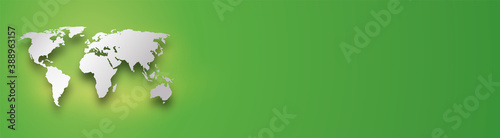 silver world map on green gradient background	
