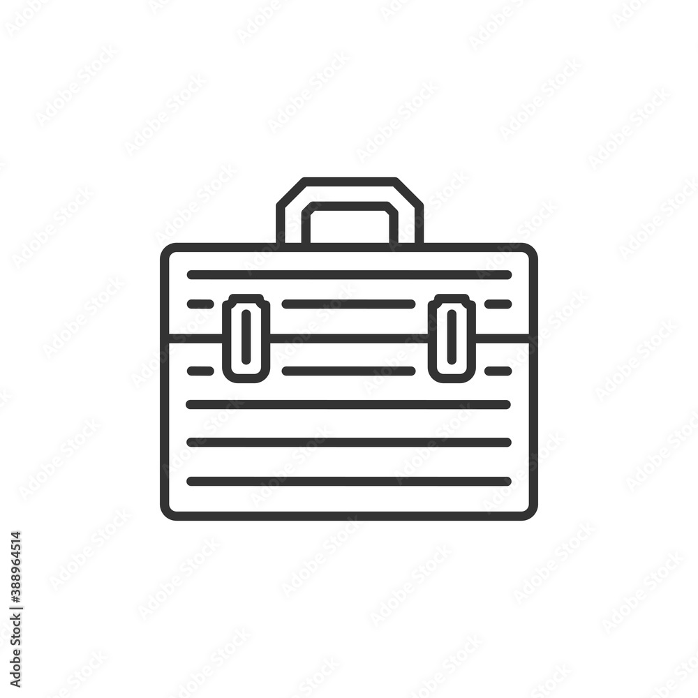 Briefcase portfolio outline icon. Vector black icon. Briefcase portfolio outline icon. Vector black icon.