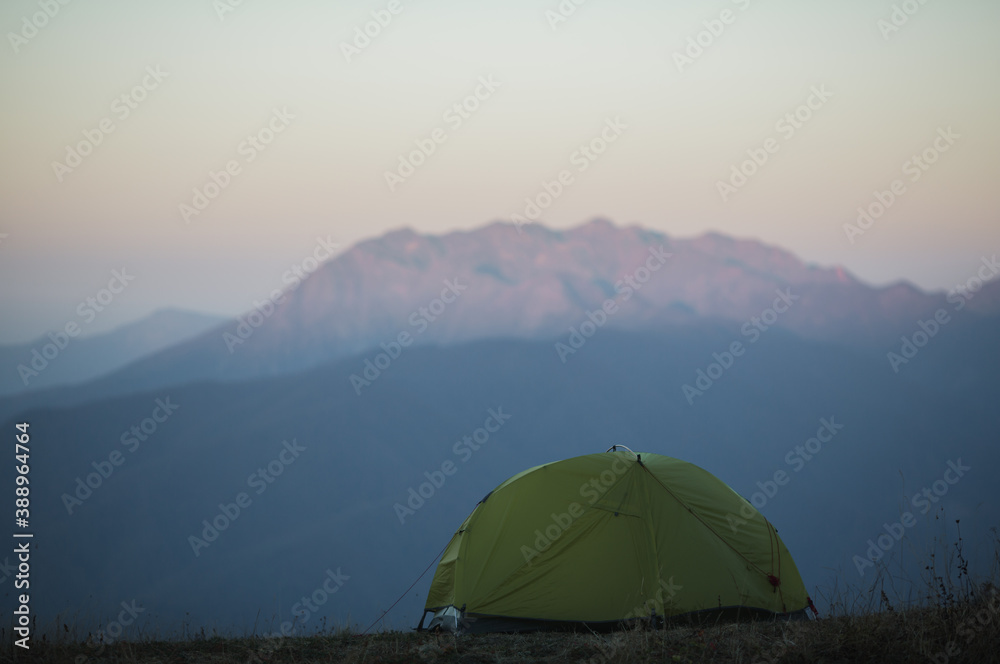 tent camp in the mountains