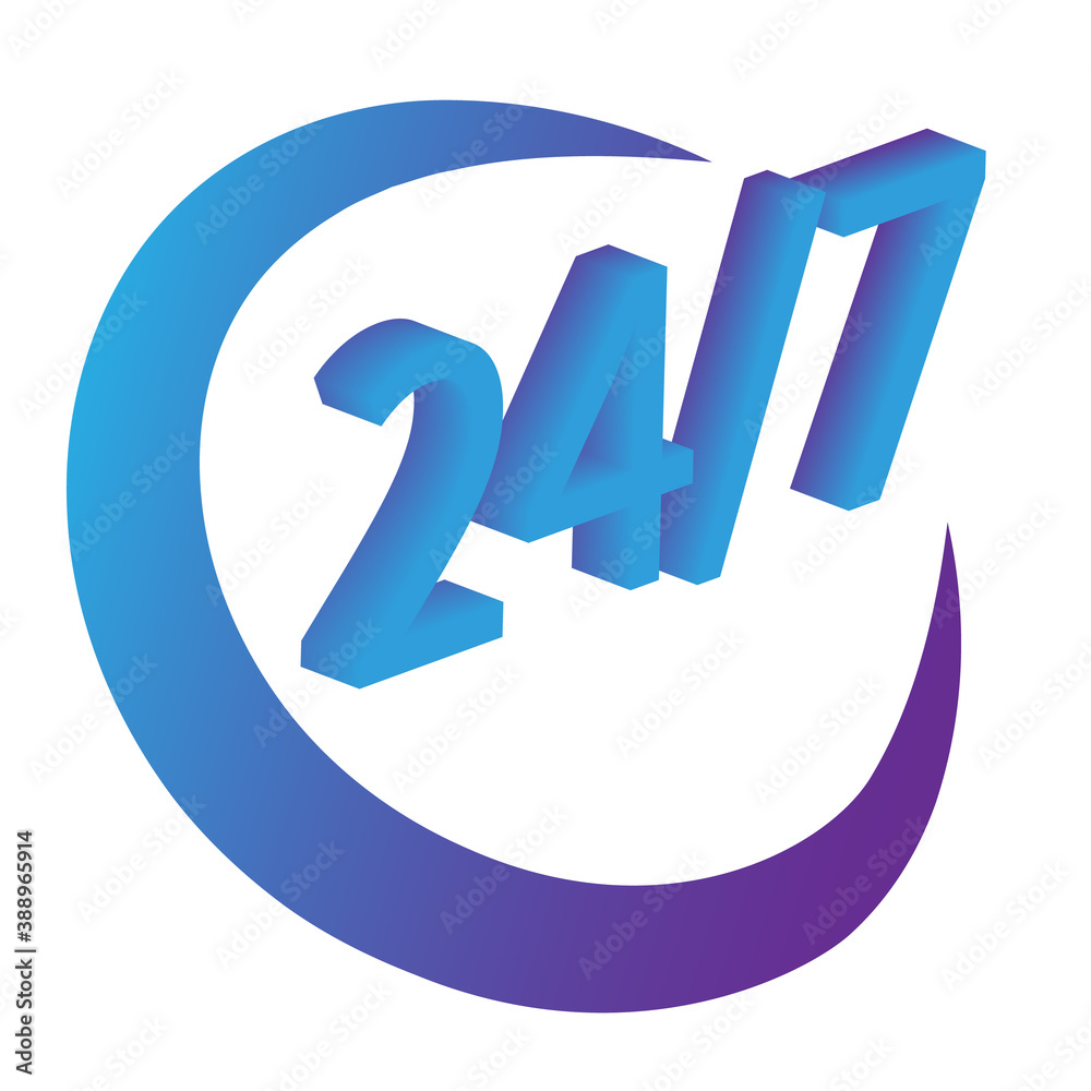 A close up icon 24 hours service 3d sign. For your smartphone, Internet, decor, printed matter, application.For web design, banners and presentations. illustration isolated on white background. A close up icon 24 hours service 3d sign. For your smartphone, Internet, decor, printed matter, application.For web design, banners and presentations. illustration isolated on white background.
