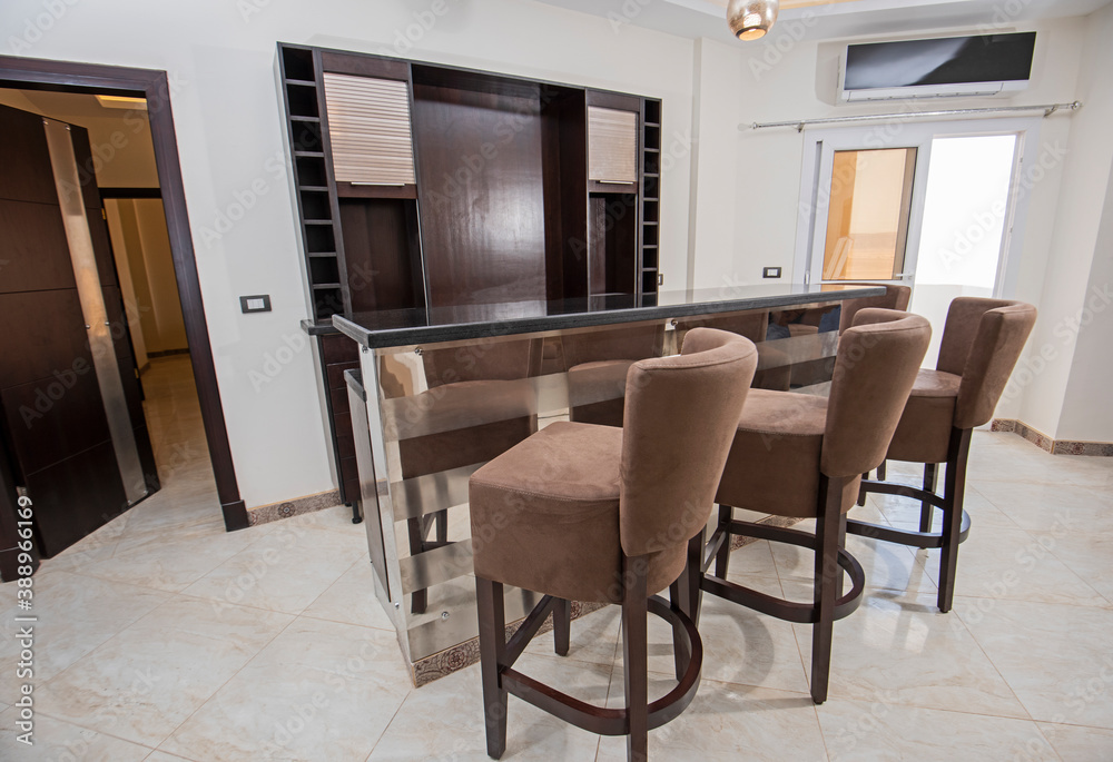 Modern licing room bar design in a luxury apartment Modern licing room bar design in a luxury apartment