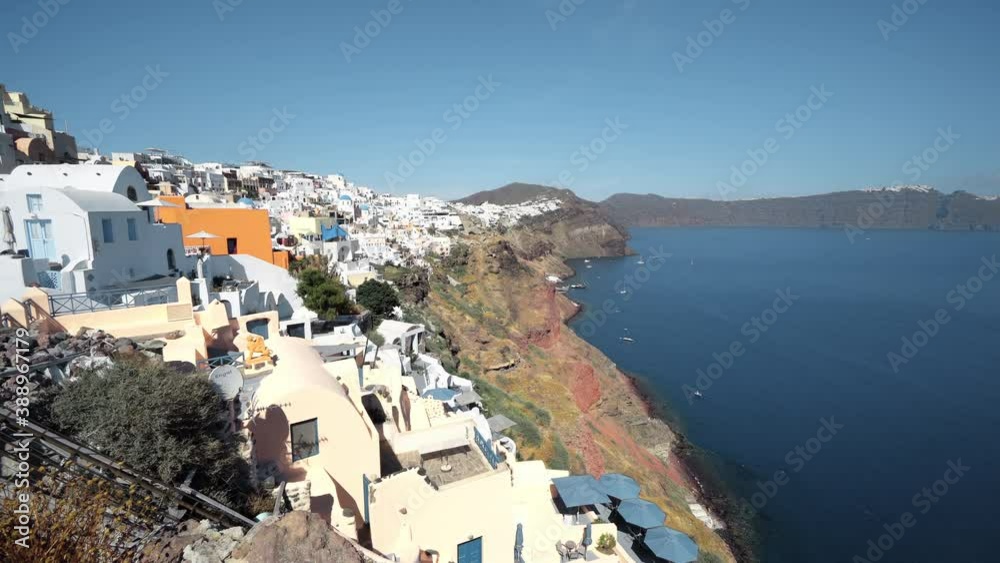 Panoramic view of Oia village on Santorini island, Greece. Panoramic view of Oia village on Santorini island, Greece.