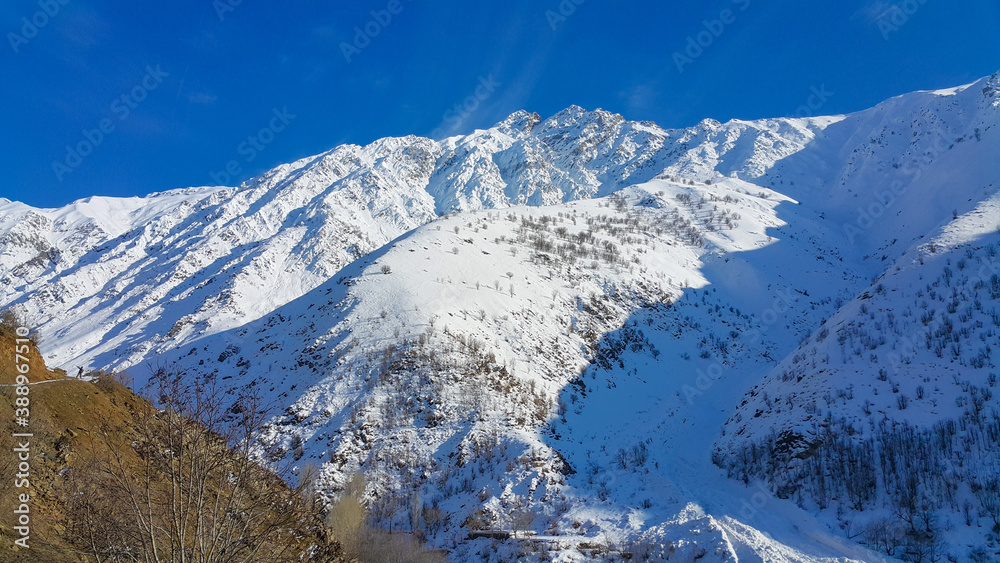snowy mountains, winter season, white landscape, cold weather and nature
